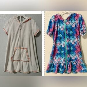 girls beach towel dress size 6-7 set of 2